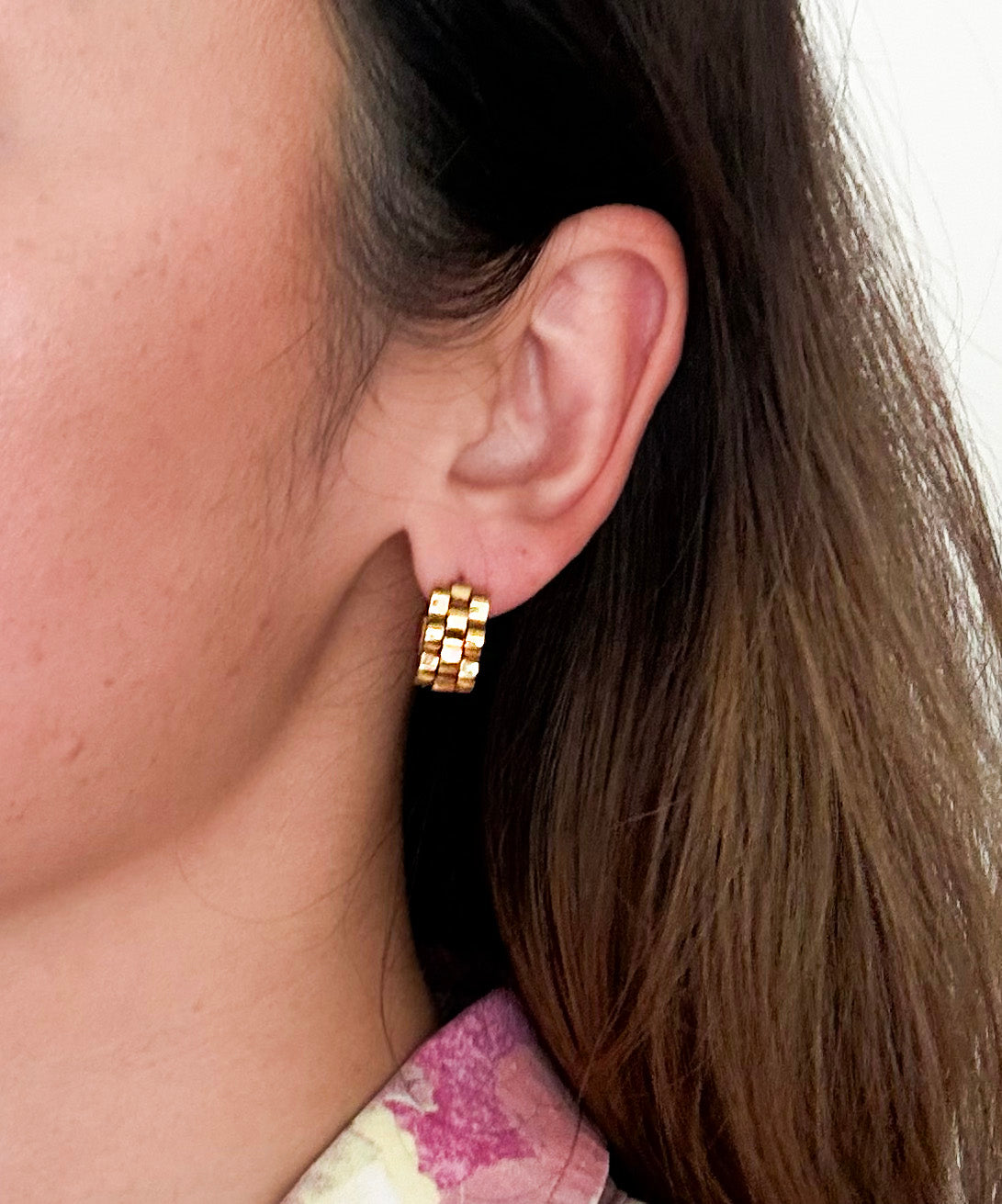 Watch Strap Hoop Earrings Gold