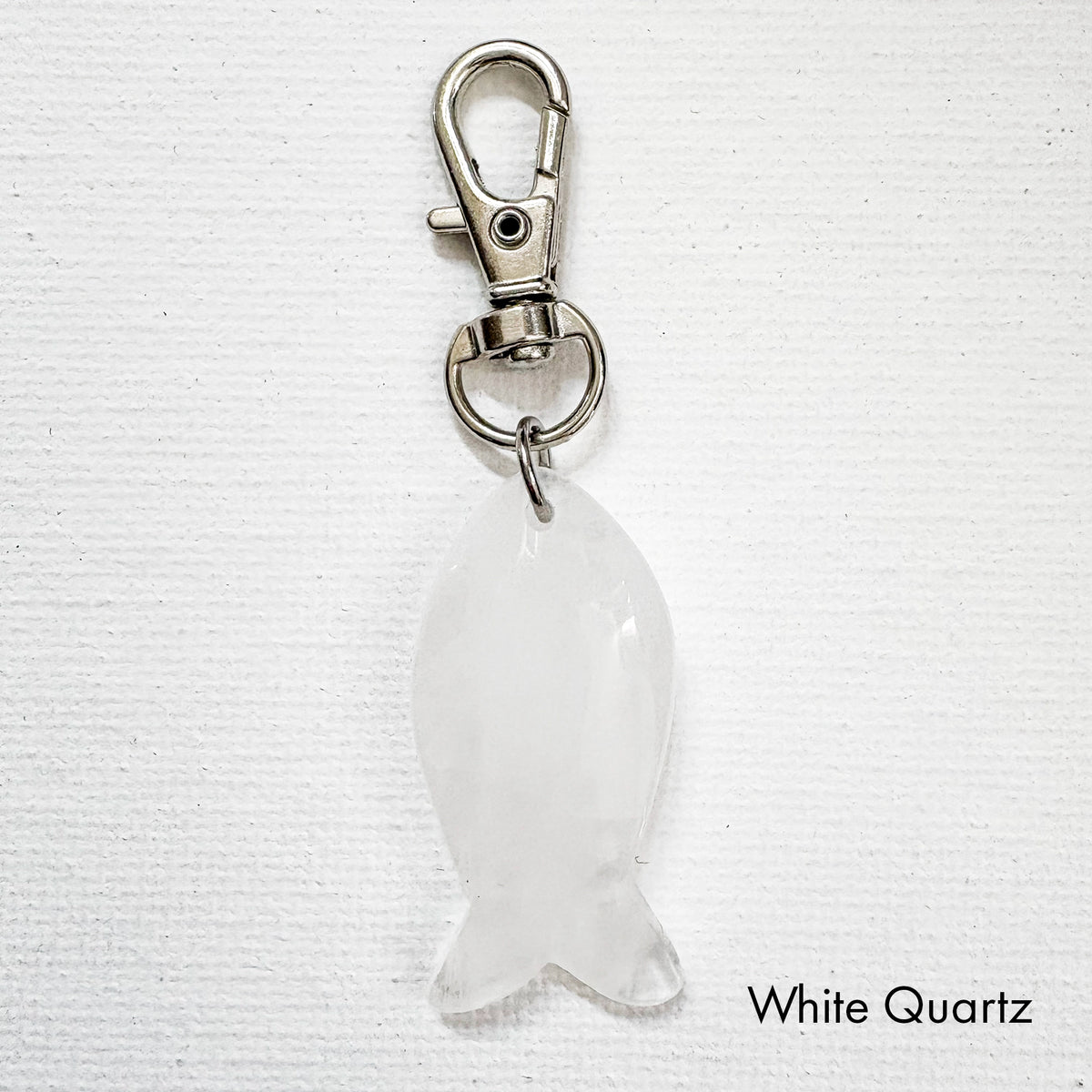 Fish Bag Charm Key Ring Silver