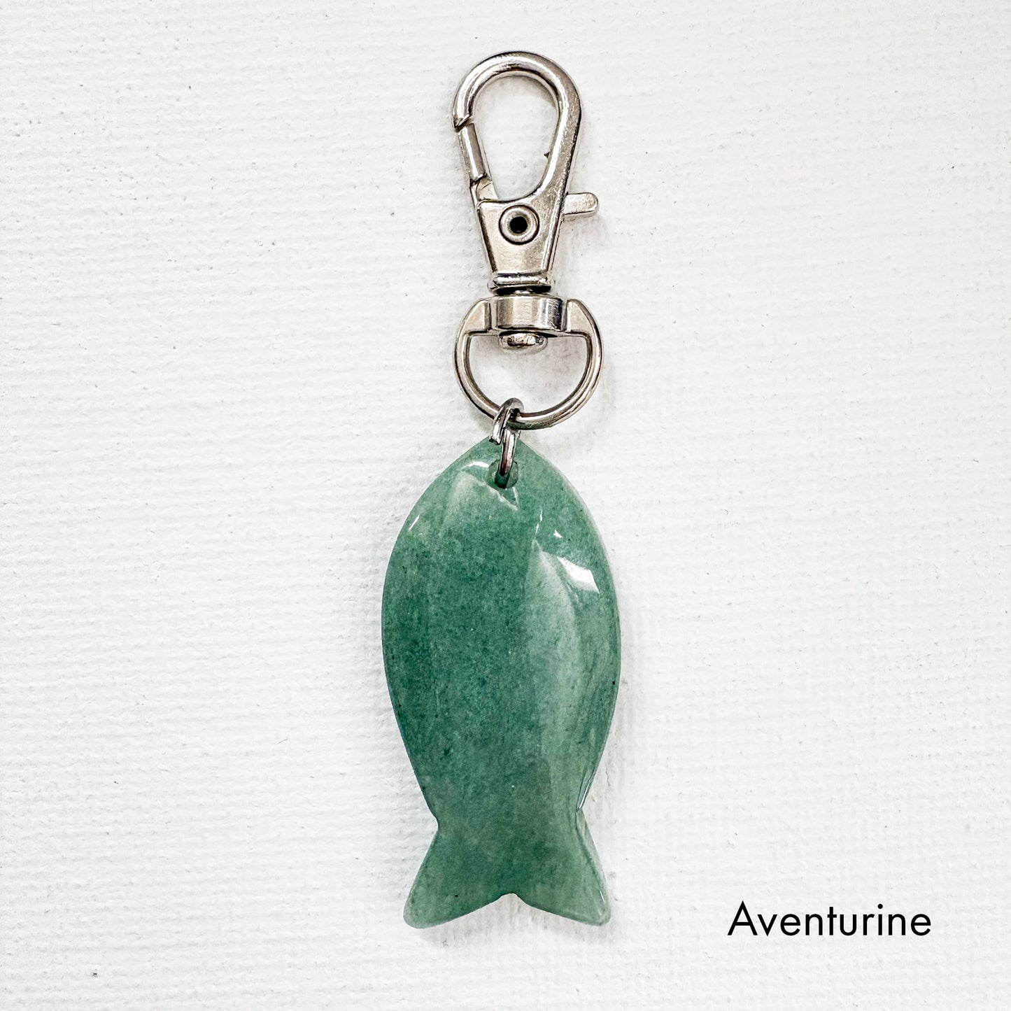 Fish Bag Charm Key Ring Silver