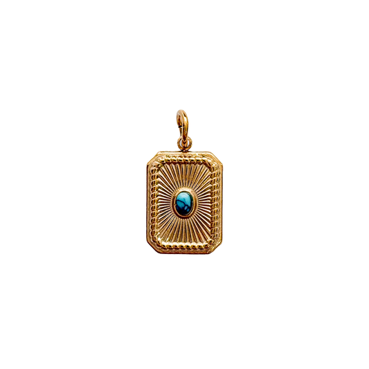 Turquoise Sunburst Charm Gold