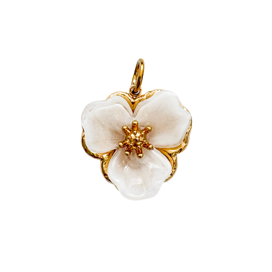 Three Petal Flower Charm Gold
