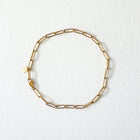 Classic Paper Clip Chain Anklet Gold
