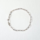 Classic Paper Clip Chain Anklet Silver
