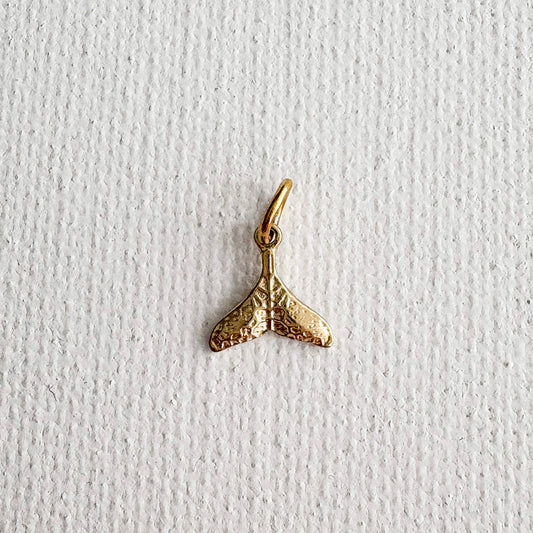 Whale Tail Charm Gold