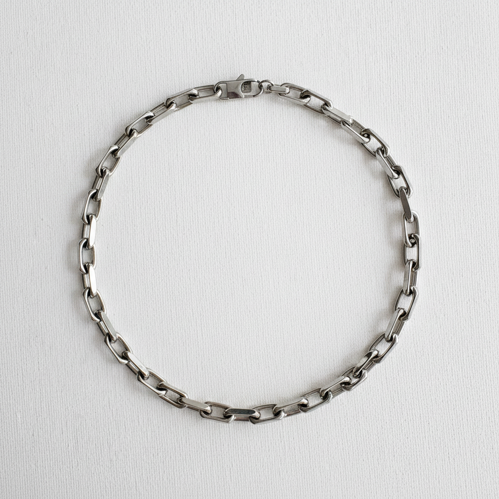 Luxe Bold Paper Clip Chain Necklace Silver