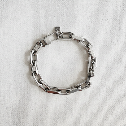 Luxe Bold Paper Clip Chain Bracelet Silver