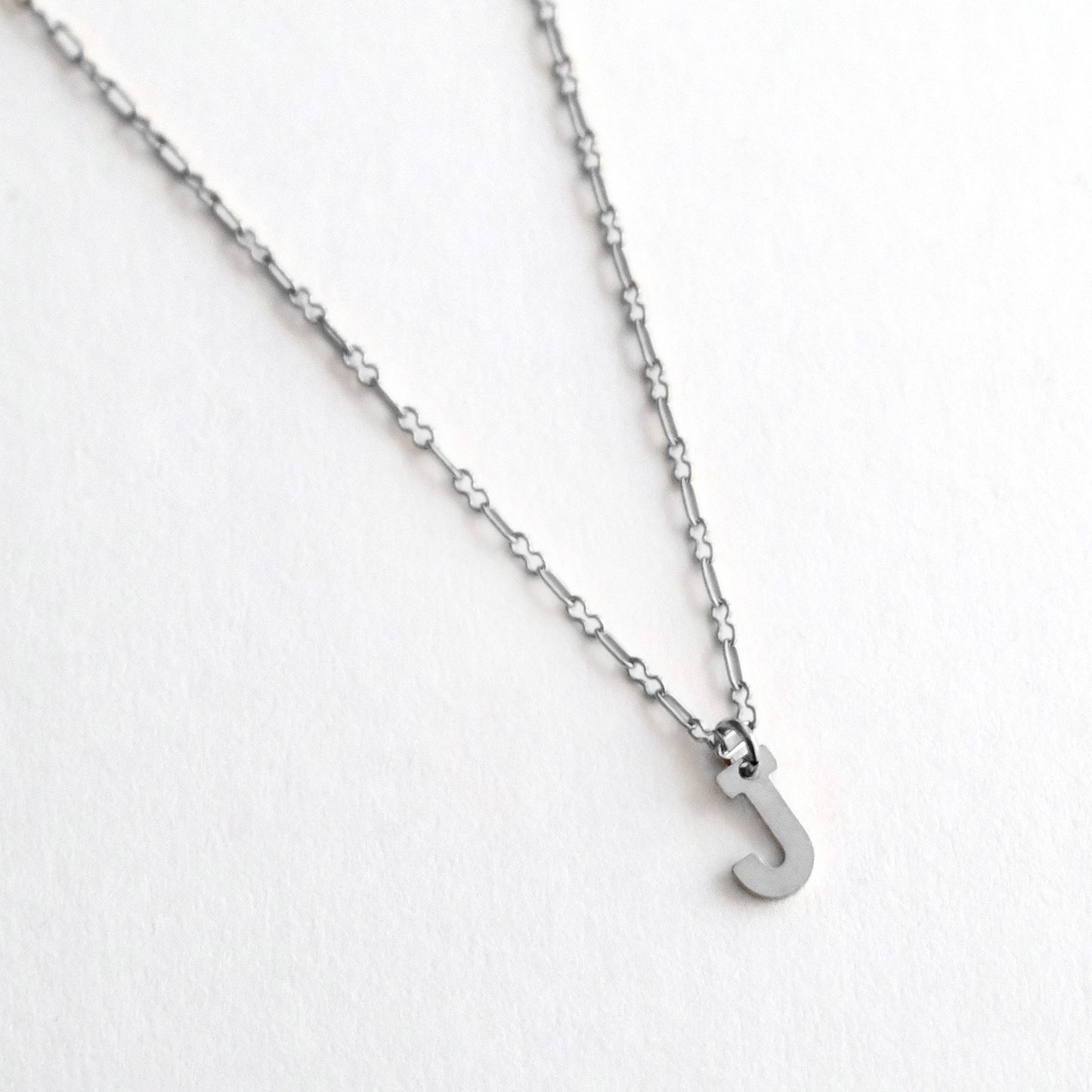 Initial Letter Necklace Silver