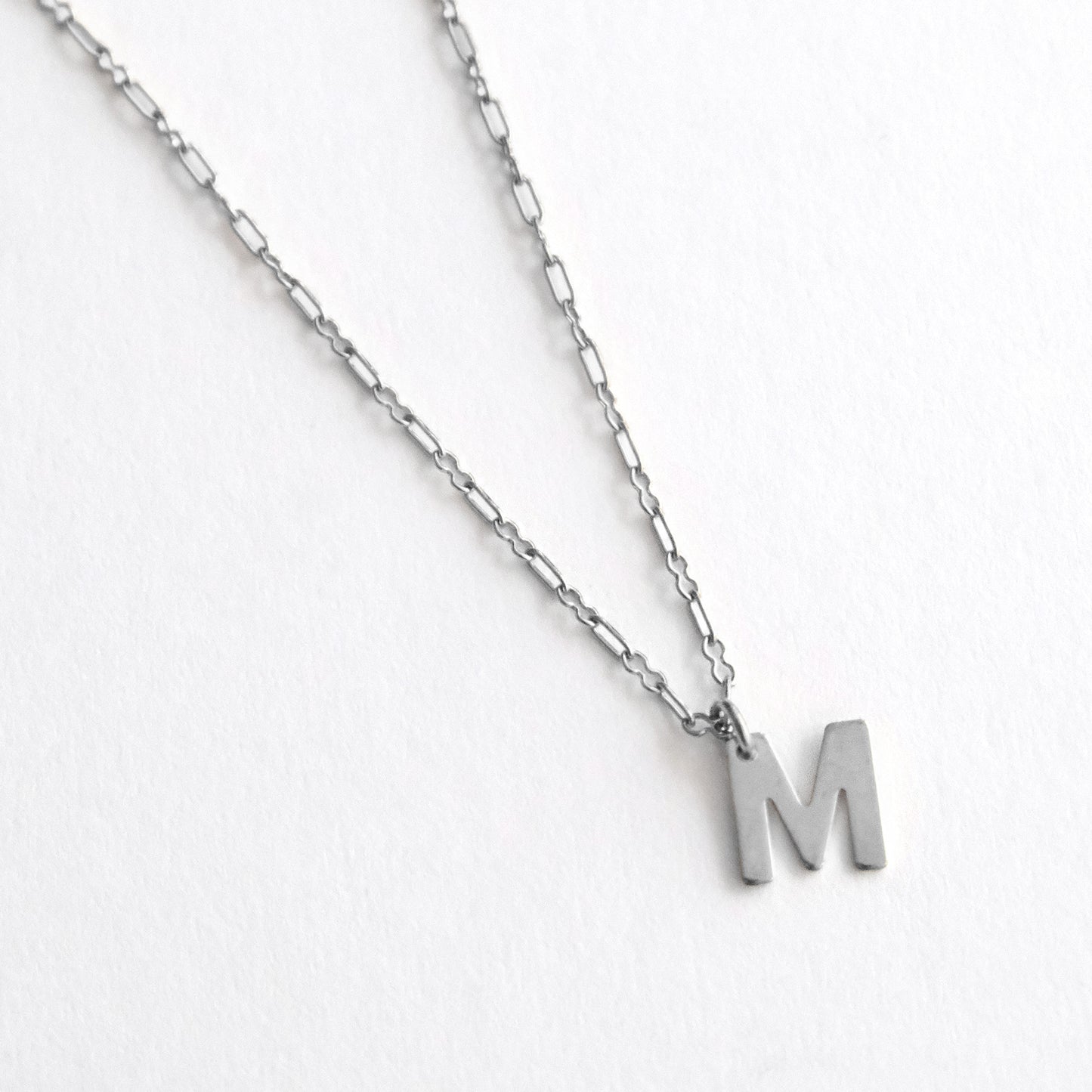 Initial Letter Necklace Silver