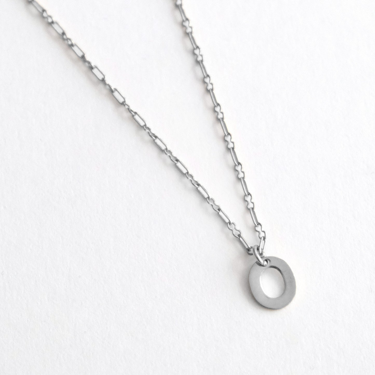 Initial Letter Necklace Silver