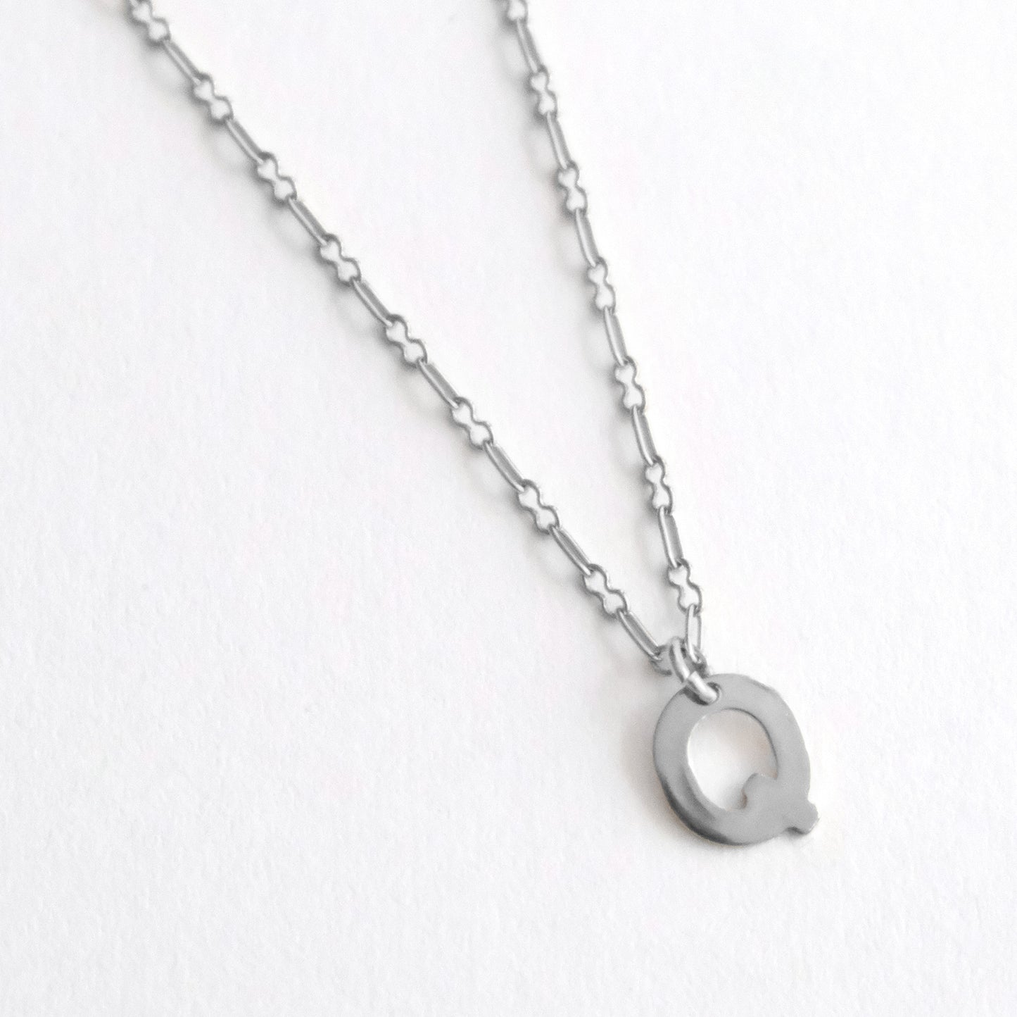Initial Letter Necklace Silver