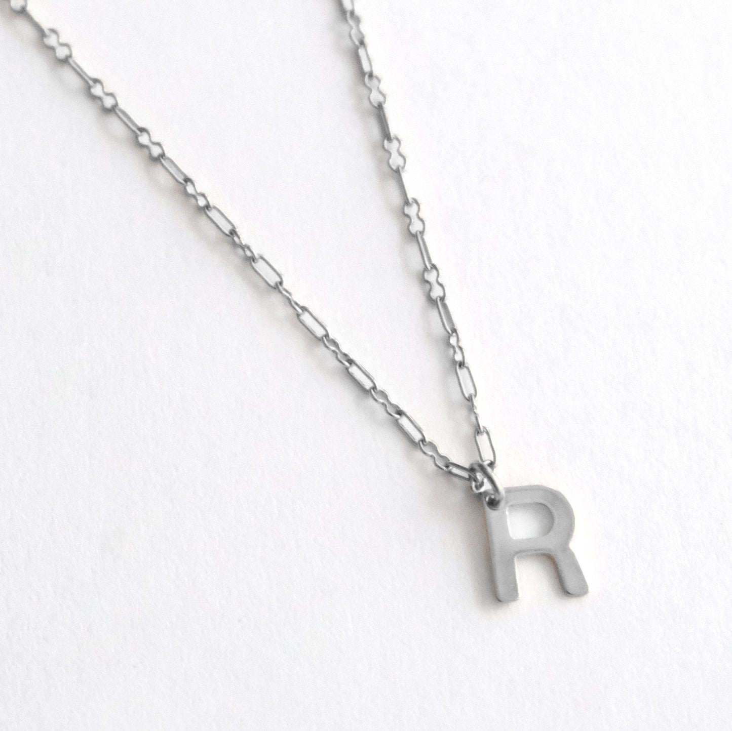 Initial Letter Necklace Silver