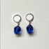 Blue Crystal Tear Drop Earrings Blue/Silver