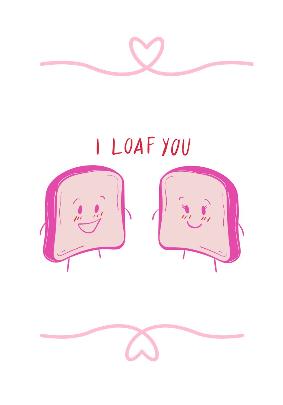 Greeting Cards I loaf you White