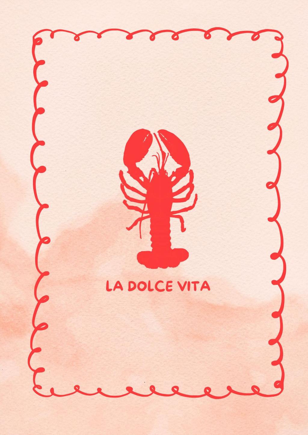 Greeting Cards La dolce vita lobster Orange