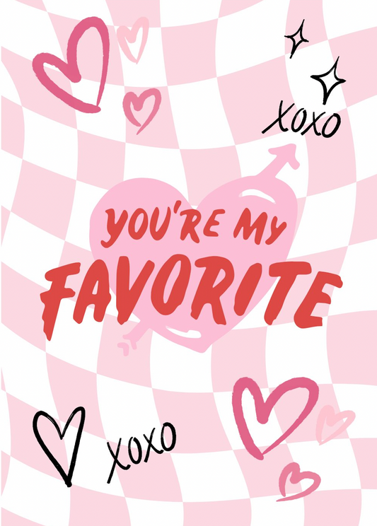 Greeting Cards You are my favourite Pink