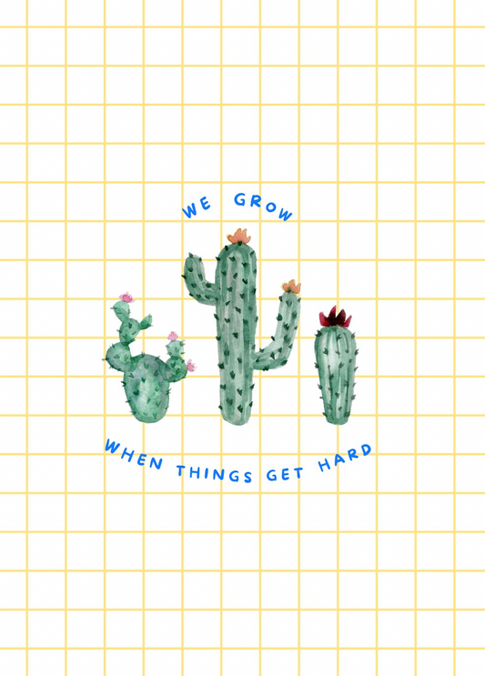 Greeting Cards We grow when things get hard Yellow