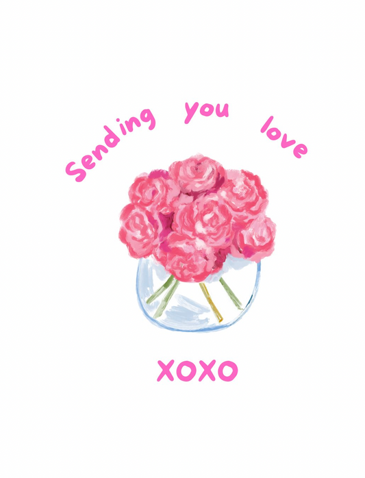 Greeting Cards Sending you love xoxo White