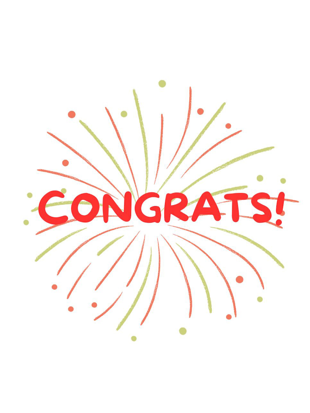 Greeting Cards Congrats fireworks White