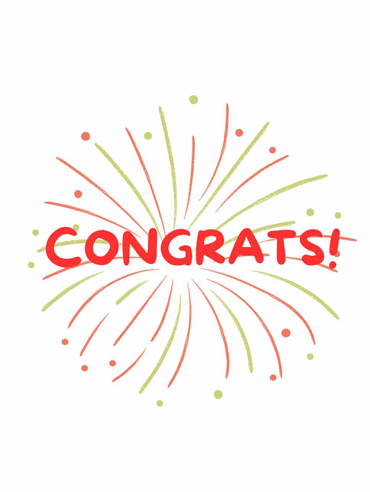 Greeting Cards Congrats fireworks White