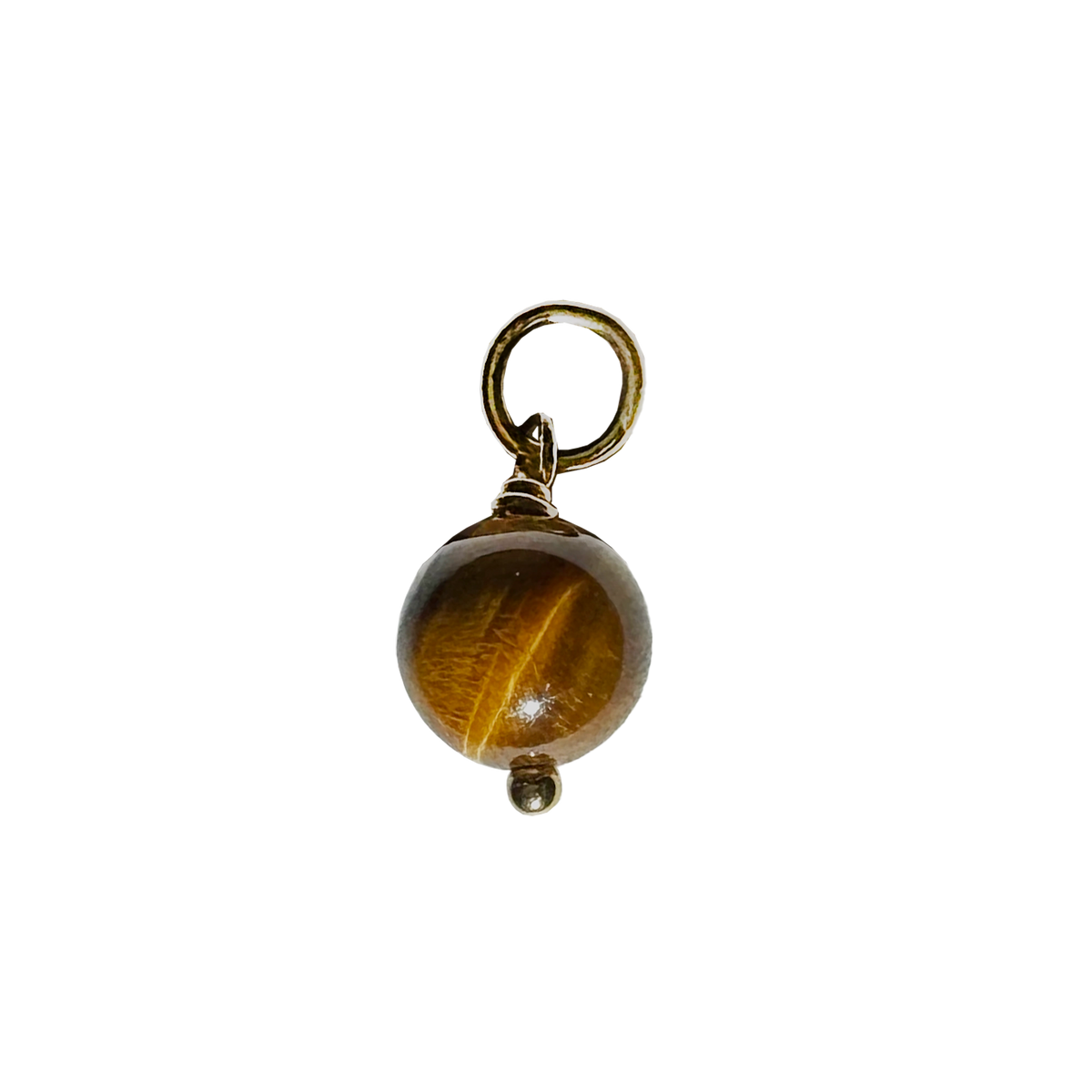 Round Gemstone Charm 8mm Tiger's Eye
