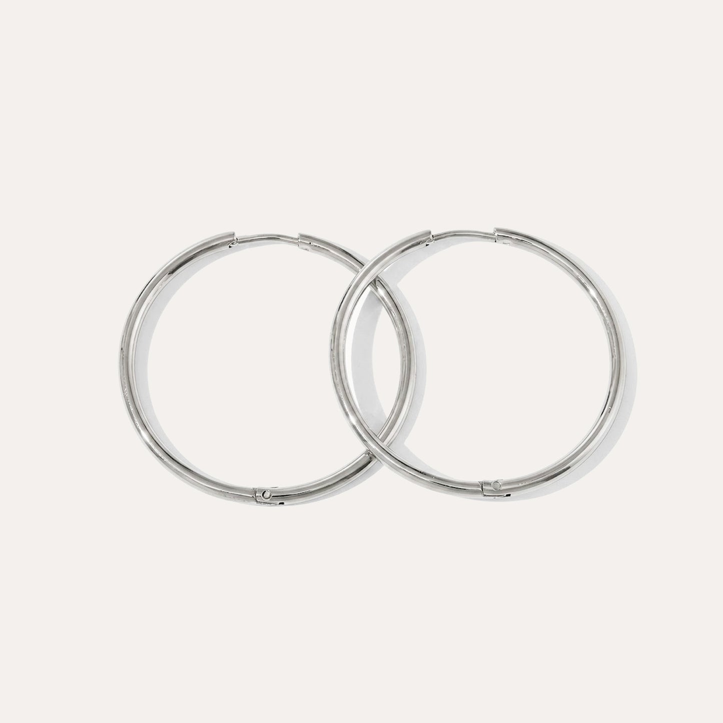 Large Classic Hoop Earrings Silver