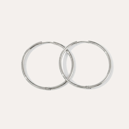 Large Classic Hoop Earrings Silver
