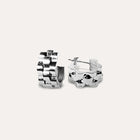 Watch Strap Hoop Earrings Silver