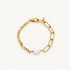 Adella Mix Chain Bracelet with A Keshi Pearl Gold