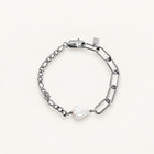 Adella Mix Chain Bracelet with A Keshi Pearl Silver