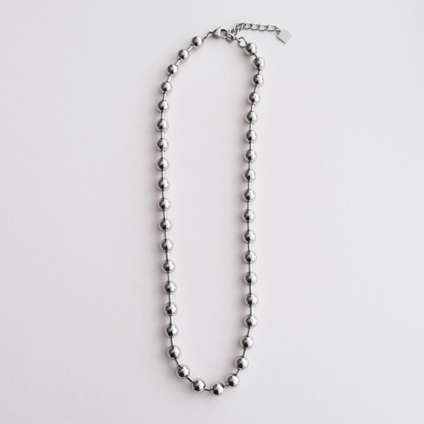 Chunky Ball Chain Necklace Silver - HYE STUDIO