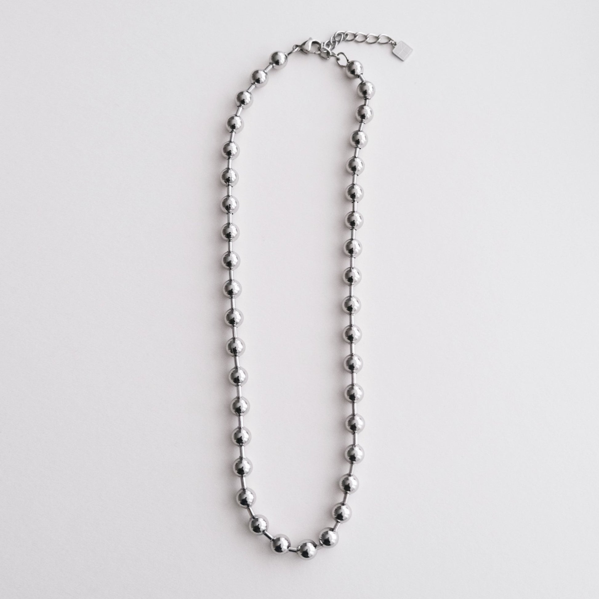 Chunky Ball Chain Necklace Silver - HYE STUDIO