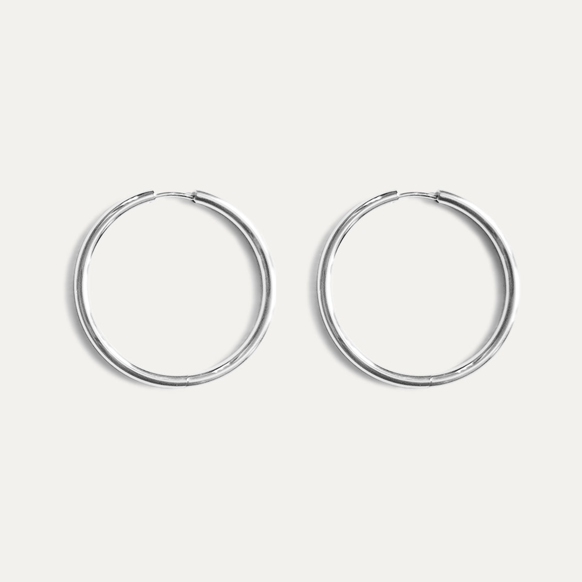 Large Classic Hoop Earrings Silver