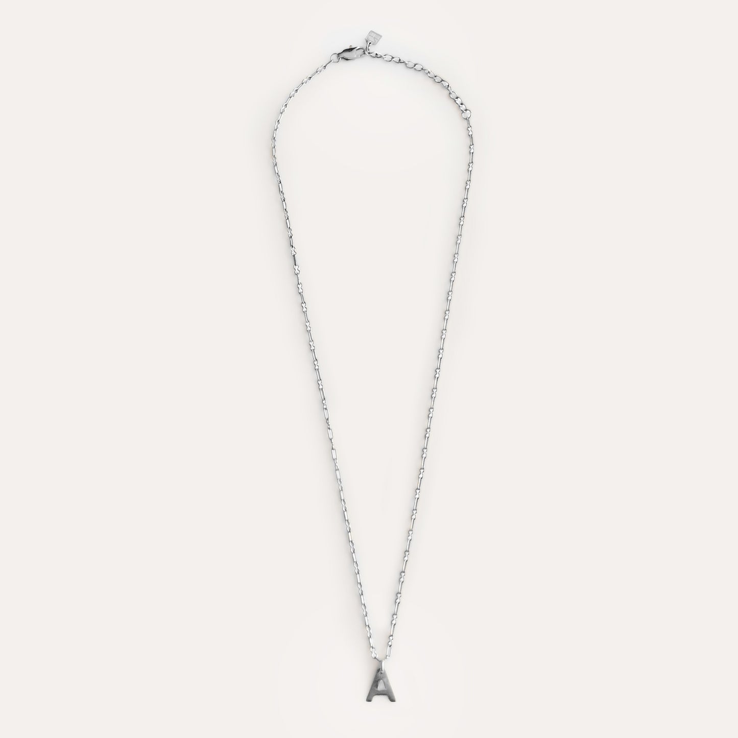 Initial Letter Necklace Silver
