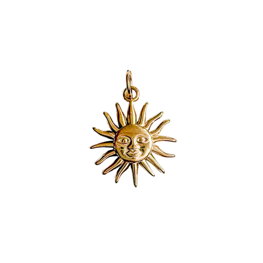 Sunny Face Charm Small Gold