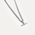 T-Bar Cuban Chain Necklace Silver